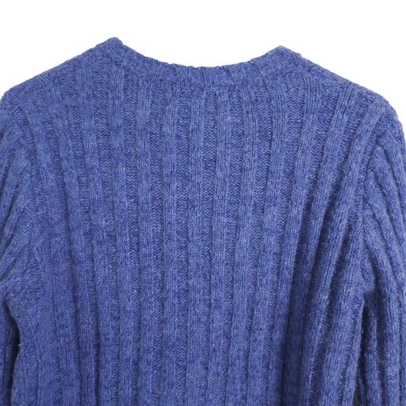 Indigo Wool Blend Chunky Ribbed Cardigan L The Limited - Picture 4 of 5